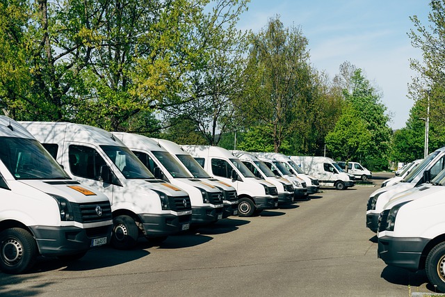 Fleet of delivery vans