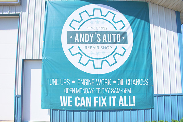 Andy's Auto Vinyl Banner