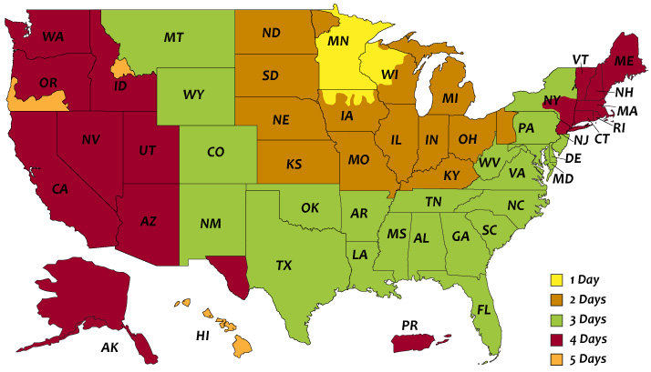 Banners.com Minnesota shipping map